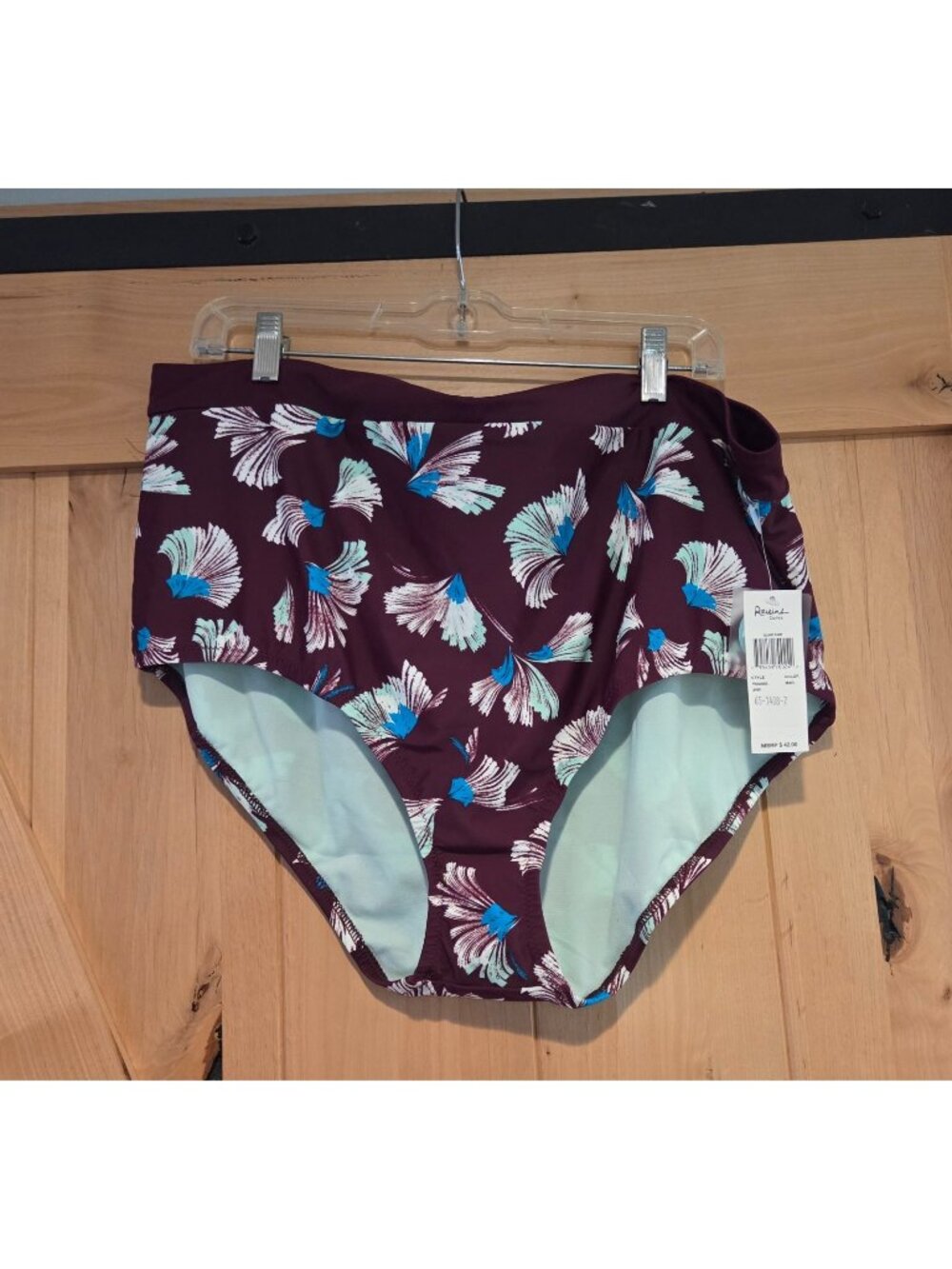 New! Raisins Curve Plus Size 24W Cala Island Bikini Bottom Bow Back Red Blue